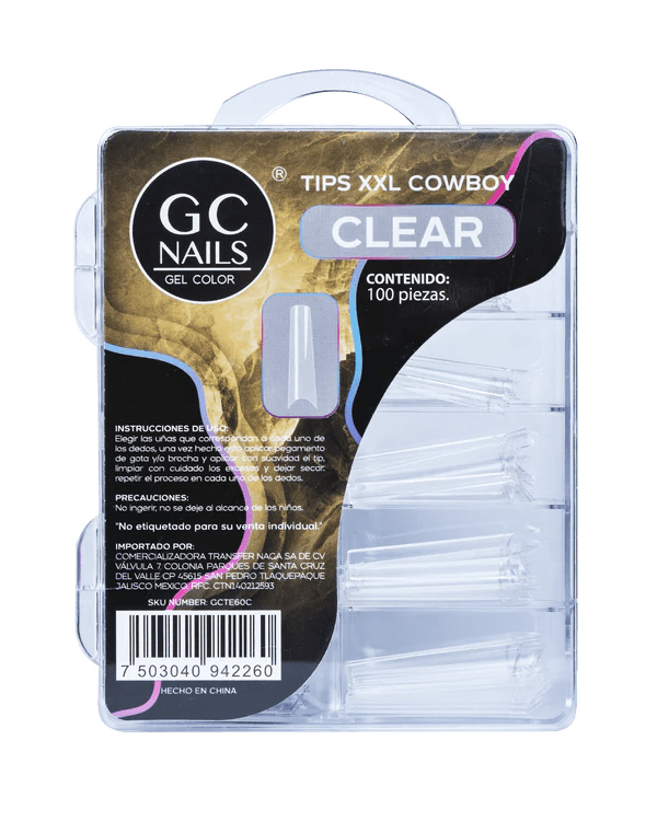 GC NAILS TIPS XXL COWBOY 100PCS E60 NATURAL    GC NAILS                                      