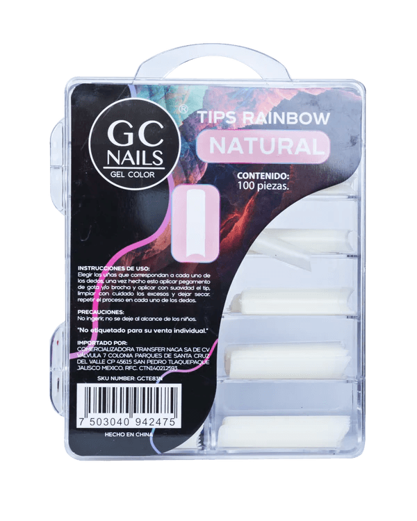  TIPS RAINBOW 100PCS E83 NATURAL  GC NAILS                                      