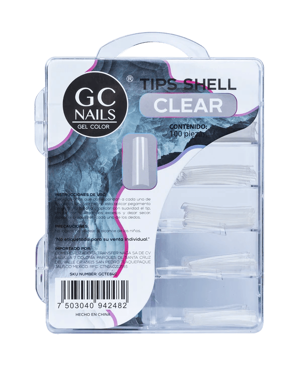 GC NAILS TIPS SHELL 100PCS  E84 CLEAR                                                   