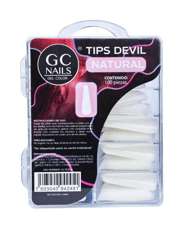 GC NAILS PRESS ON TIPS DEVIL 100PCS E82 CLEAR        GC NAILS                                                 