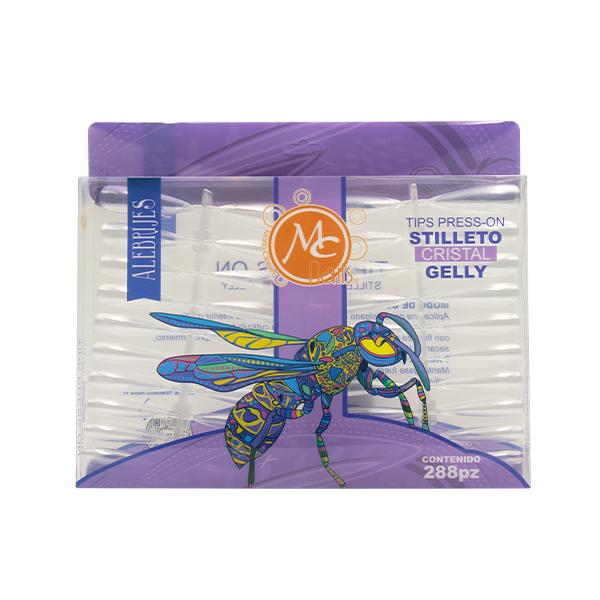 Tips Press On Stilleto Cristal GELLY 288 Pz  MC NAILS