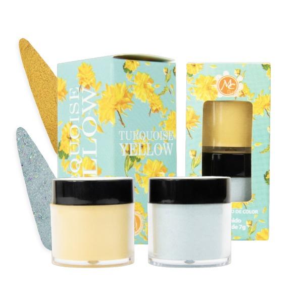 Mc coleccion de acrilico Turquoise/Yellow 2pz MC NAILS